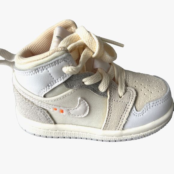 Nike Jordan 1  Mid SE Craft Infant/Toddler Shoes Sz 5C Neutral Colors DQ3725-100 - Picture 4 of 7